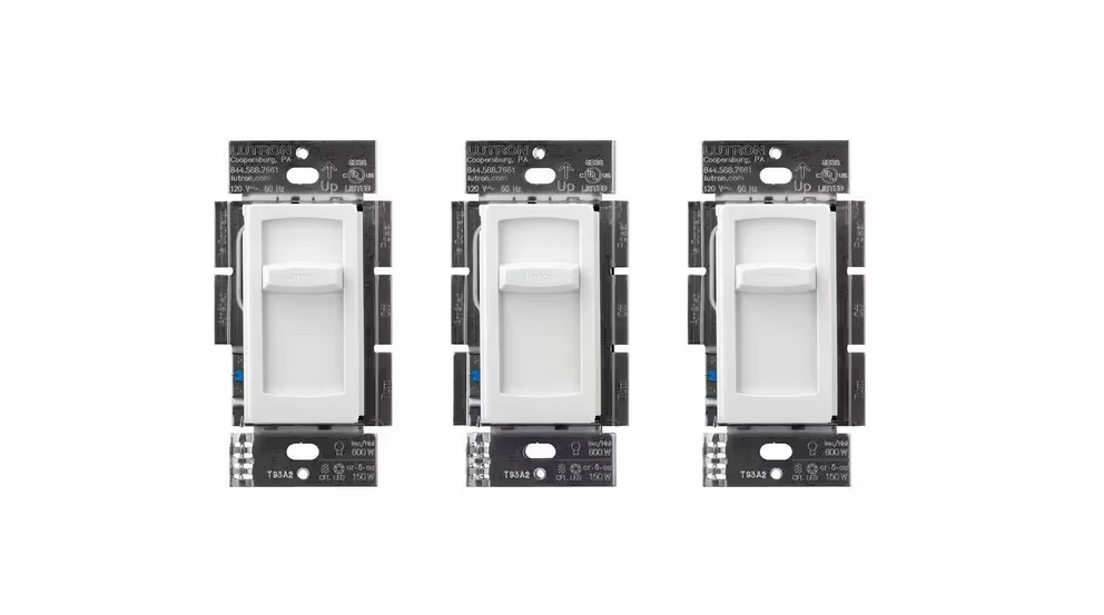 Skylark Contour LED+ Dimmer Switch for LED Bulbs, 150-Watt/Single-Pole or 3-Way, White (CTCL-3PK-WH) (3-Pack) - 91009414637