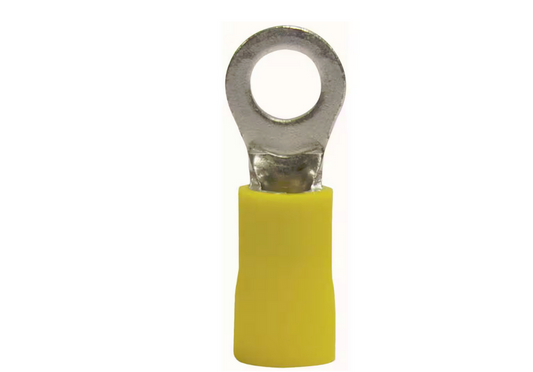 12 - 10 AWG #8 - 10 Stud Size Ring Terminals in Yellow (50-Pack) - 9409928