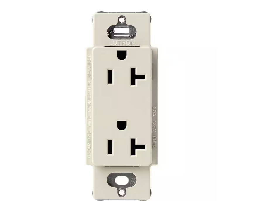 Claro 20 Amp Duplex Outlet, Pumice (SCR-20-PM) - 91009501565