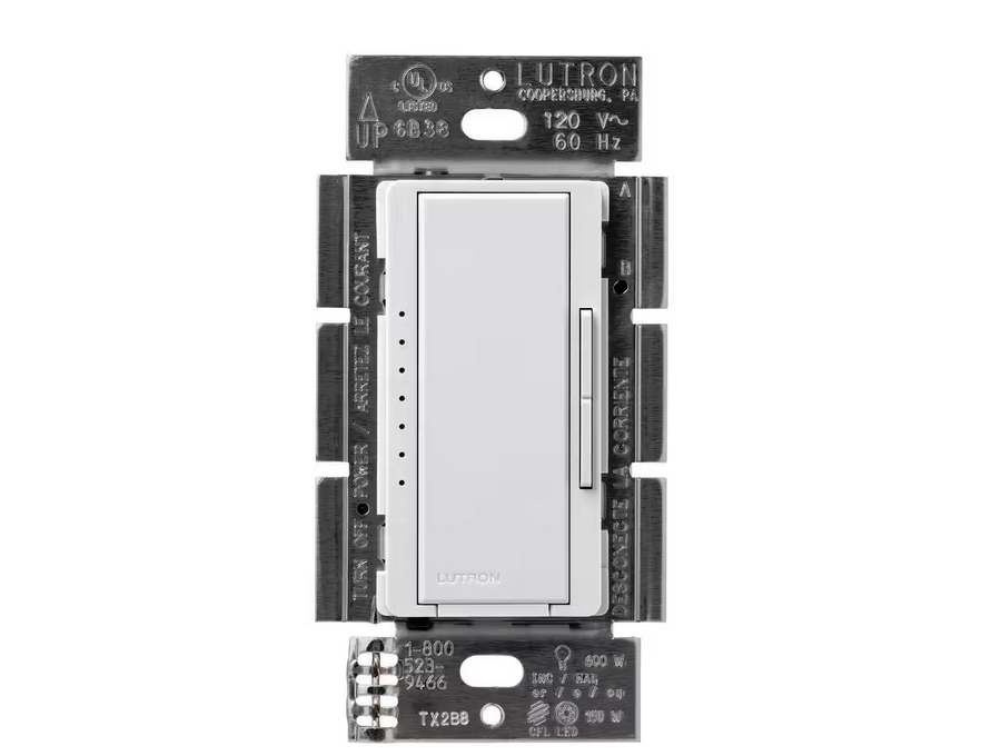 Maestro LED+ Dimmer Switch for Dimmable LED Bulbs, 150W/Single-Pole or Multi-Location, Palladium (MACL-153M-PD)