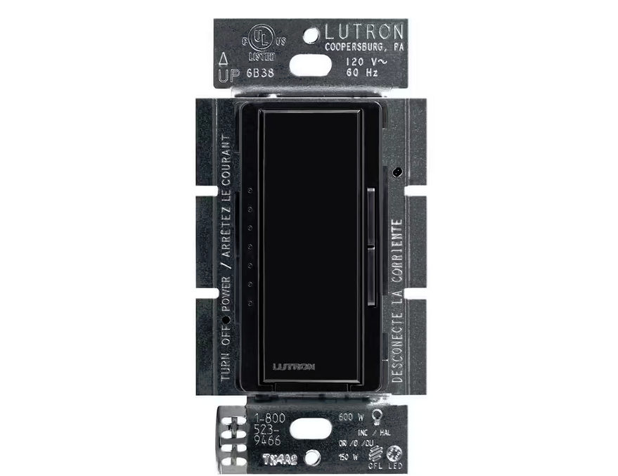 Maestro LED+ Dimmer Switch for Dimmable LED Bulbs, 150W/Single-Pole or Multi-Location, Black (MACL-153M-BL) - 91000515637