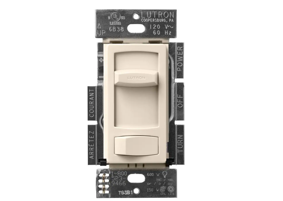 Skylark Contour LED+ Dimmer Switch for LED Bulbs, 150-Watt/Single-Pole or 3-Way, Light Almond (CTCL-153PDH-LA) - 9270999