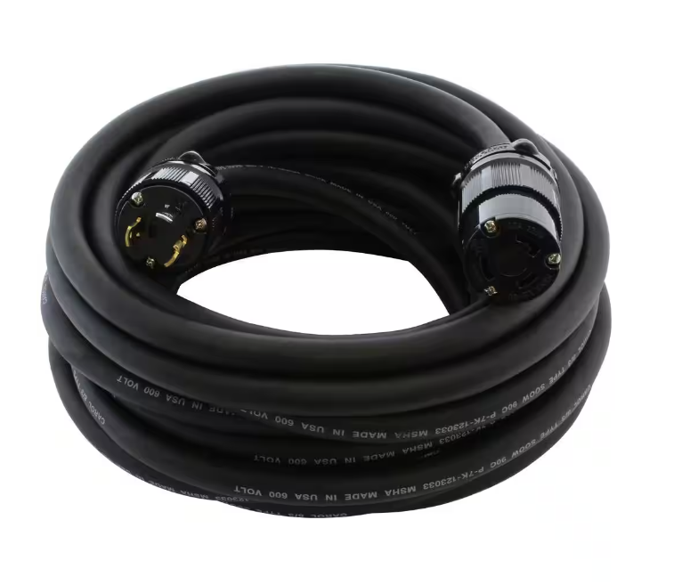 25 ft. Soow 8-Gauge Nema L5-30 125-Volt 30 Amp Super-Duty Outdoor Rubber Extension Cord - 91008744042