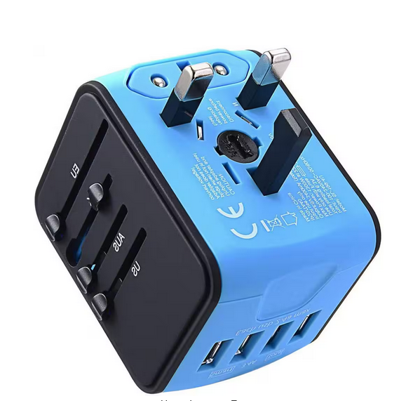 3.4 Amp Grounded 2-Outlet Universal Travel Adapter with 4 USB Ports - 91012047676