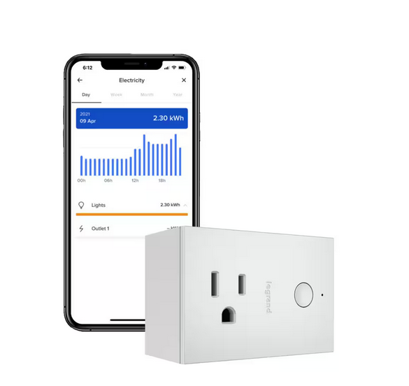 radiant with Netatmo Wireless Decorator Rocker Smart Dimmer, Smart Plug-In Switch with Netatmo, White - 91006772808