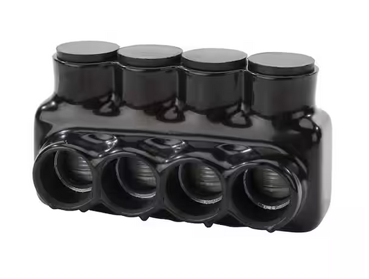 600 MCM - 6 AWG Bagged Insulated Multi-Tap Connector, Black - 91002823823