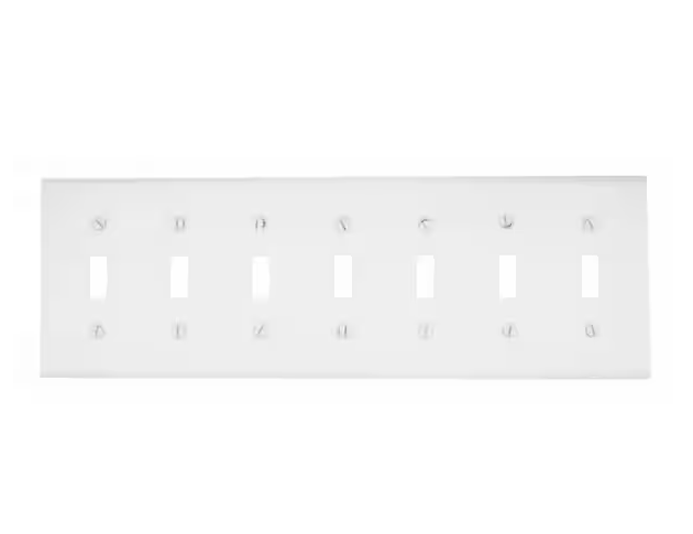 White 7-Gang Toggle Wall Plate (1-Pack)