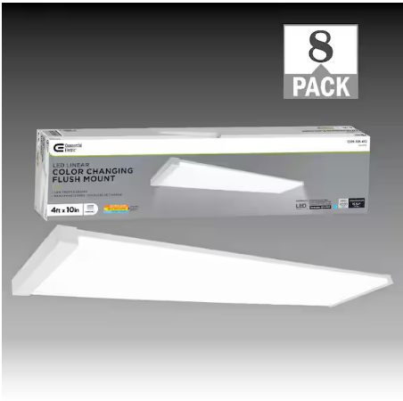 48 in. x 10 in. 4200 Lumens White End Caps Integrated LED Panel Light Selectable CCT (8-Pack) - 91010562831