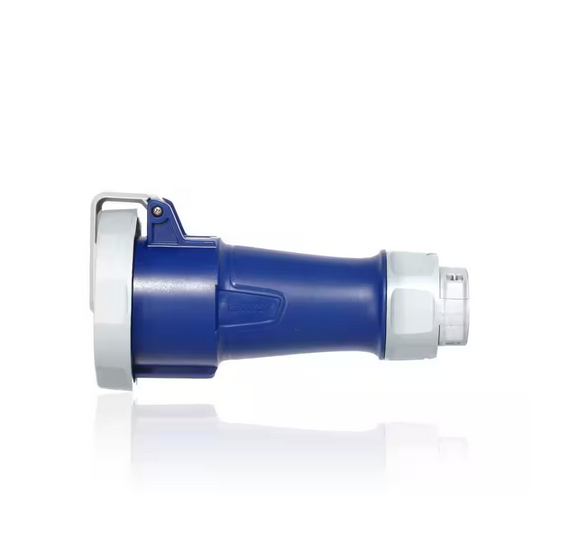LEV Series 30 Amp 120-Volt/208-Volt 3-Phase, 4P, 5W IEC 60309-1 and 60309-2 Pin and Sleeve Connector Watertight, Blue - 91007207430