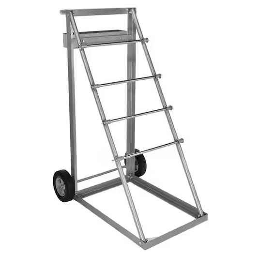 Grey Steel Transportable Multi Axle Cable Caddy with Wheels and Tool Tray - 91011411534