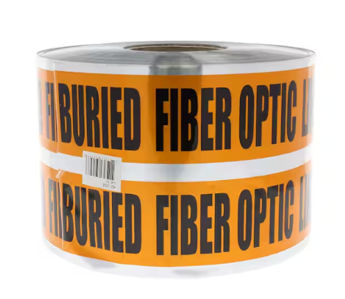 6 in. x 1,000 ft. Detectable Underground Caution Buried Fiber Optic Line, Orange - 91004145430