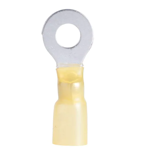 12-10 AWG 8-10 Stud Ring Spade Terminal, Yellow (5-Pack) - 9279357