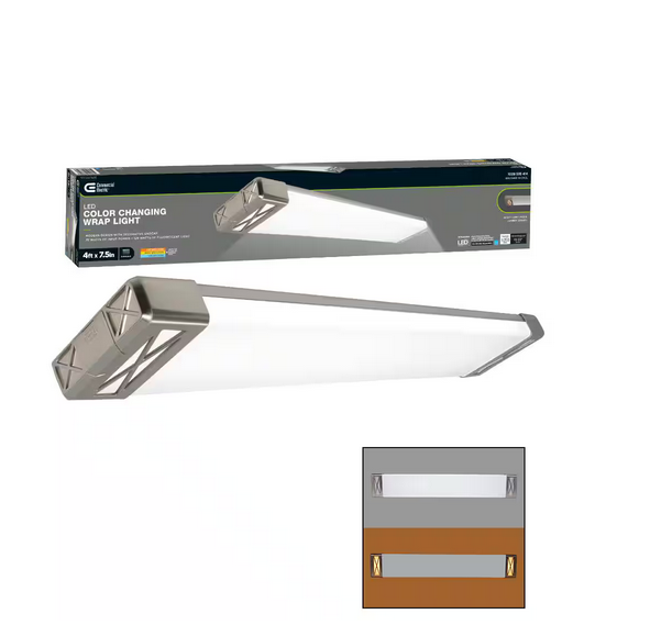 4 ft. Brushed Nickel Big X End Caps 5250 Lumens Integrated LED Wraparound Light Adjustable CCT Night Light Feature - 91009595414