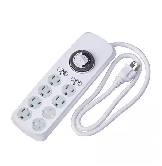 4 ft. 8-Outlets 24-Hour Power Strip Timer