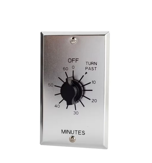 C-500 Series Multi-Volt 60-Minute Commercial Style Springwound Auto Off In-Wall Timer