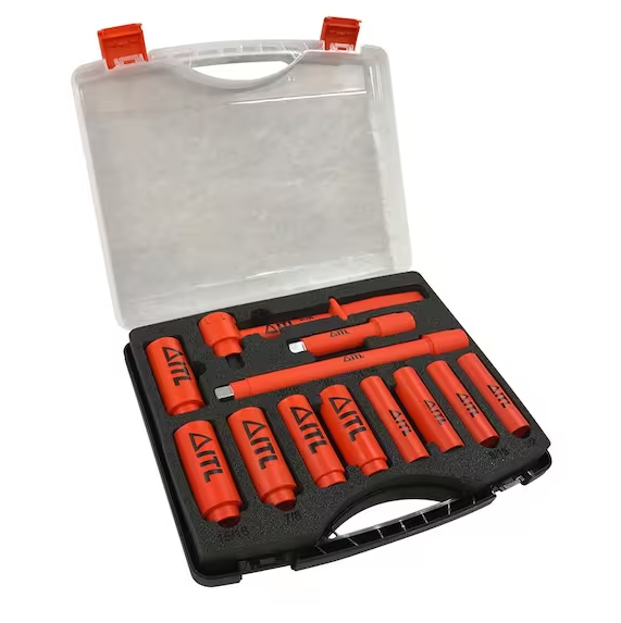 1000-Volt Insulated 1/2 in. Drive Deep Socket Set (11-Piece) - 91003366027
