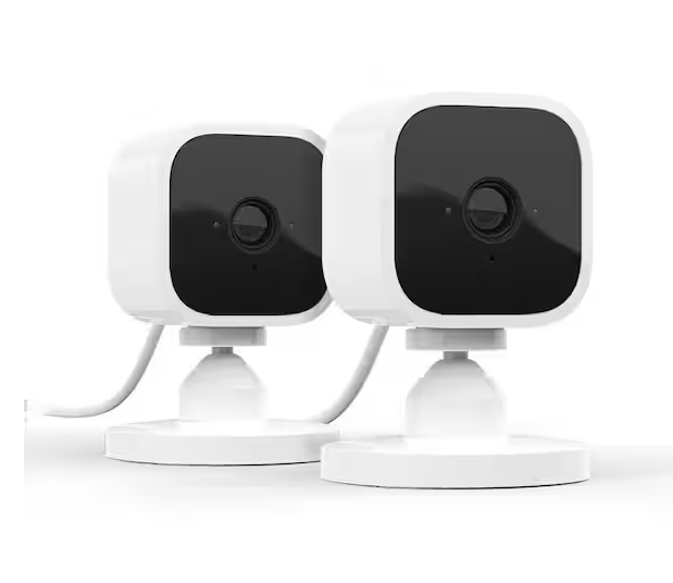 Mini Indoor Wired 1080p Wi-Fi Security Camera - White (2-Pack)