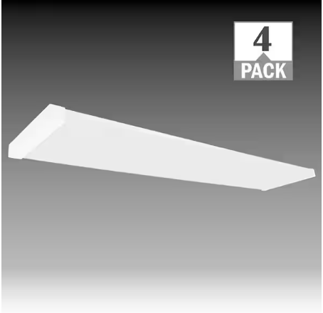 48 in. x 10 in. 4200 Lumens White End Caps Integrated LED Panel Light Selectable CCT (4-Pack) - 91010562830