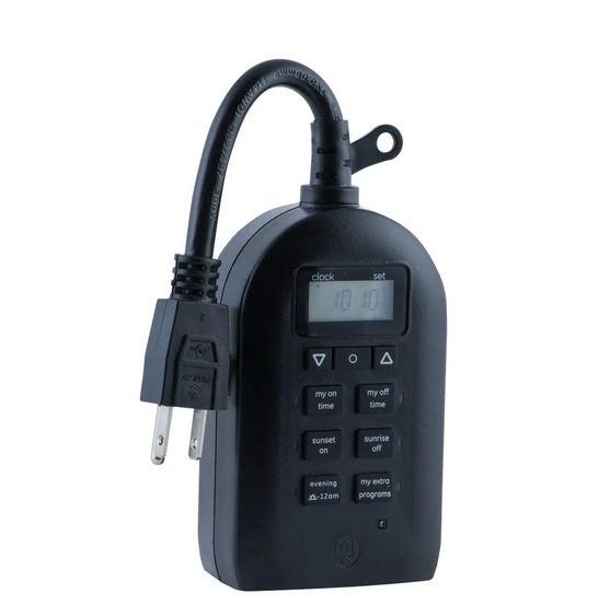 7-Day 2-Outlet Outdoor/Indoor SunSmart Plug-In Timer, Black - 91003804302