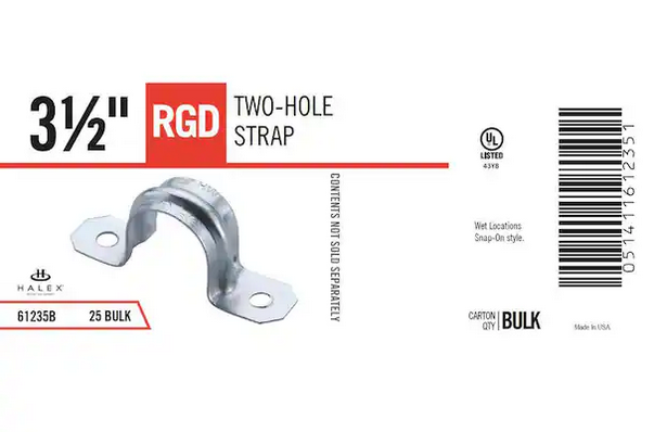 3-1/2 in. Standard Fitting 2-Hole Steel EMT/Rigid Strap (25-Pack)