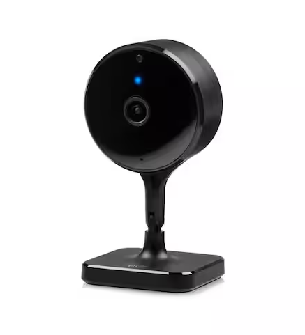Wireless Indoor Plug-In Smart Security Camera with Night Vision, 2-Way Audio, Built-in Microphone & Speaker (Black) - 91011173753