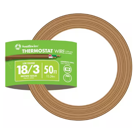 50 ft. 18-Gauge/3 Brown Solid CU CL2 Thermostat Wire - 9100303