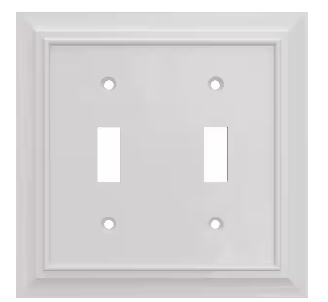 Derby 2-Gang Light Switch/Toggle Plate, White (3-Pack) - 91009513912
