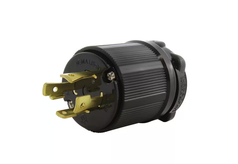 NEMA L15-30P 3-Phase 30 Amp 250V 4-Prong Locking Male Plug with UL, C-UL Approval - 91005164531