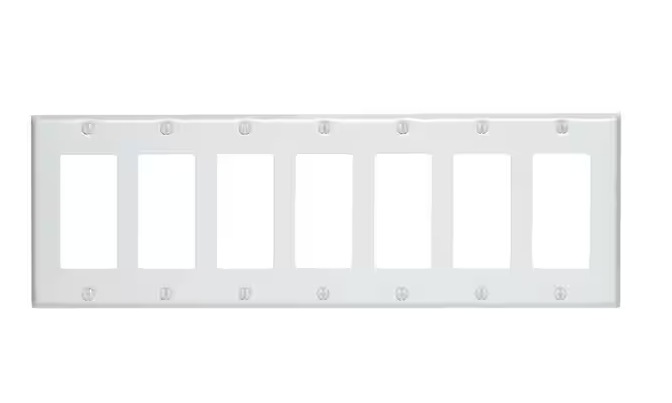 White 7-Gang Decorator/Rocker Wall Plate (1-Pack) - 91002200306