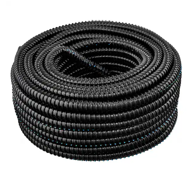 2 in. Dia. x 100 ft. Black Flexible Corrugated PVC Split Tubing and Convoluted Wire Loom - 91004813631