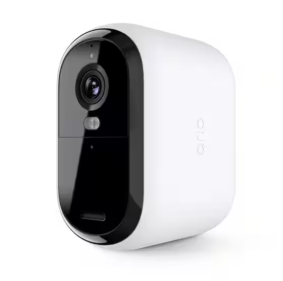 Essential Wireless Outdoor Home Security Camera XL 2K (2nd Gen) with Color Night Vision, 4X Longer Battery Life - White - 91010456608