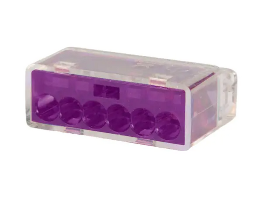 Purple 6 Port Push-In Wire Connector (50-Pack)
