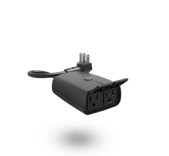 Smart Home 15 Amp 110-Volt Connection Type B Grounding Smart Plug Connector Classic Black (1-Pack) - 91009497716