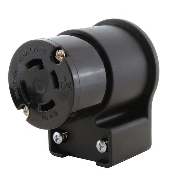 NEMA L15-30R 3-Phase 30 Amp 250-Volt Elbow 4-Prong Locking Female Connector with UL, C-UL Approval - 91010655759