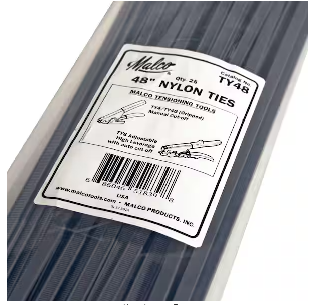 48 in. Nylon Adjustable Tie (25-Pack) - 9206738
