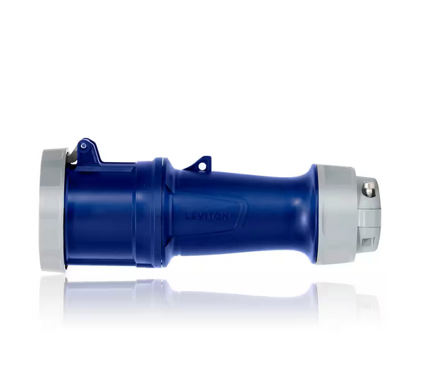 LEV Series 60 Amp 120-Volt/208-Volt 3-Phase, 4P, 5W IEC 60309-1 and 60309-2 Pin and Sleeve Connector Watertight, Blue - 91007207449