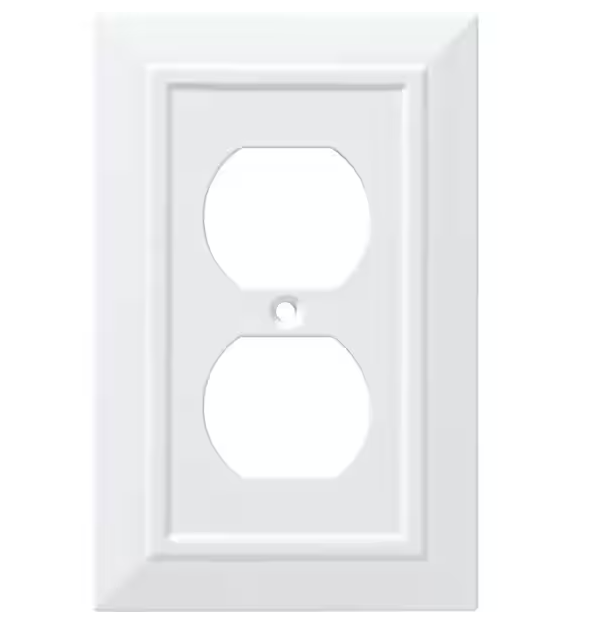 Classic Architecture Pure White Antimicrobial 1-Gang Duplex Wall Plate (4-Pack) - 91006886183