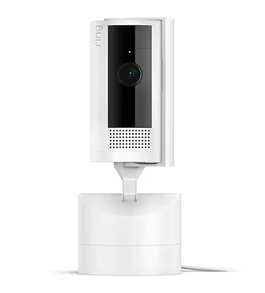 Pan-Tilt Indoor Cam Plug-in Security Camera with 360° Horizontal Pan Coverage, Live View and Two-Way Talk, White - 91011236817