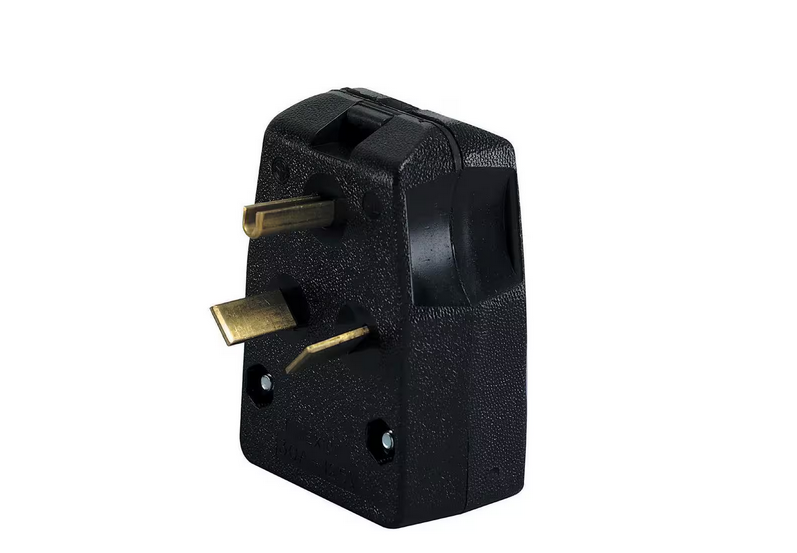 30 Amp/50 Amp 3-Pole Angle Plug NEMA 10-30P/10-50P, Black - 9534643