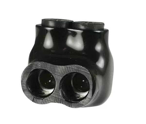 14 - 2 AWG Multi Tap Connector Insulated Single Side Entry 2 Ports, Black - 91003915767