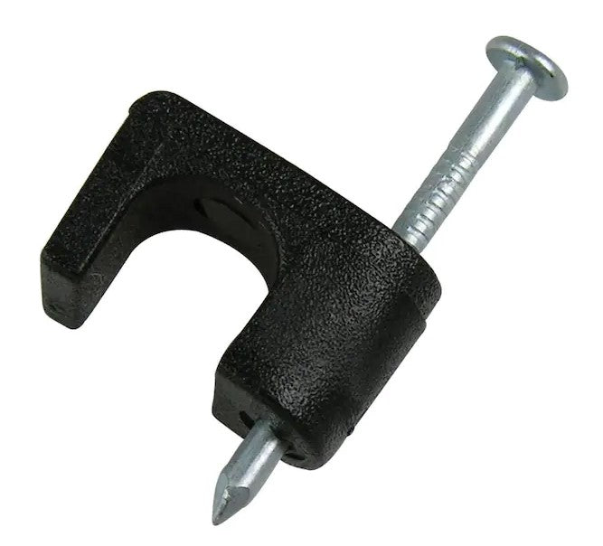 1/4 in. Plastic Staples for RG-6 and RG-59 Coaxial Cables, Black (100-Pack) - 9454734