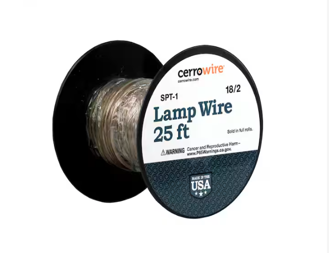 25 ft. 18/2 Clear Stranded Copper Lamp Wire - 91002623346