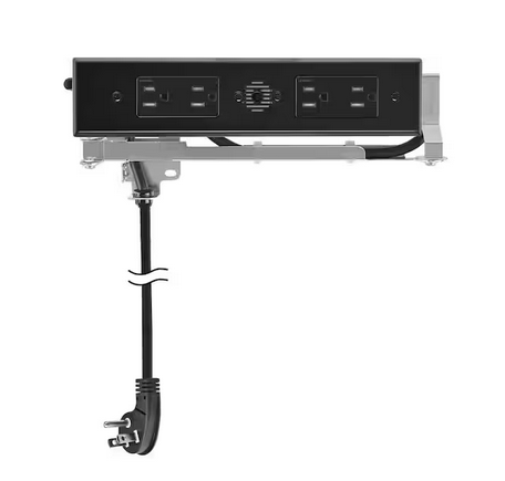 Blade Duo In-Drawer 15 Amp Indoor 5-15 Surface Mount Single Outlet with 4 AC Outlets, Black - 91009870856