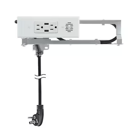 Blade in-Drawer 15 Amp Indoor 5-15 Surface Mount Single Outlet with 2 AC Outlets 2 USB-A Ports, White - 91009870844