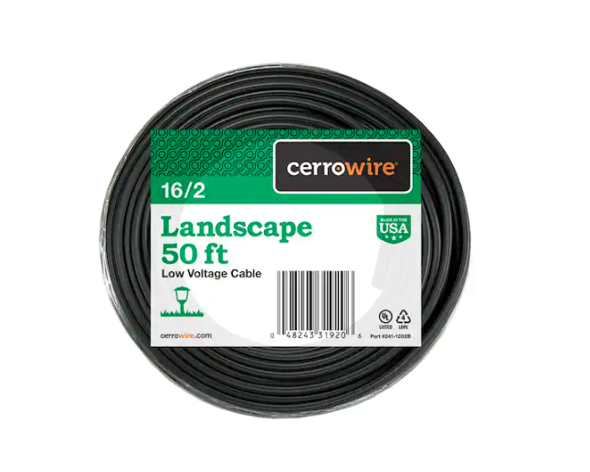 50 ft. 16/2 Black Stranded Low-Voltage Landscape Lighting Wire - 9241940