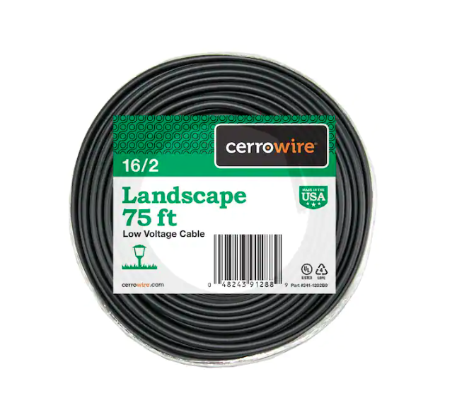 75 ft. 16/2 Black Stranded Low-Voltage Landscape Lighting Wire - 91004127415