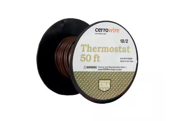 50 ft. 18/2 Brown Solid Copper CL2R Thermostat Wire - 9100088