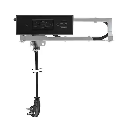 Blade in-Drawer 15 Amp Indoor 5-15 Surface Mount Single Outlet with 2 AC Outlets 2 USB-A Ports, Black - 91009870846