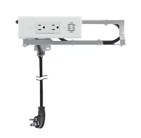 Blade In-Drawer Outlet 15 Amp Indoor 5-15 Surface Mount Single Outlet with 2 AC Outlets, White - 91009870858