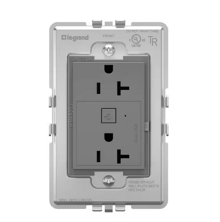 adorne with Netatmo 20 Amp Smart Duplex Outlet, Magnesium - 91007018886